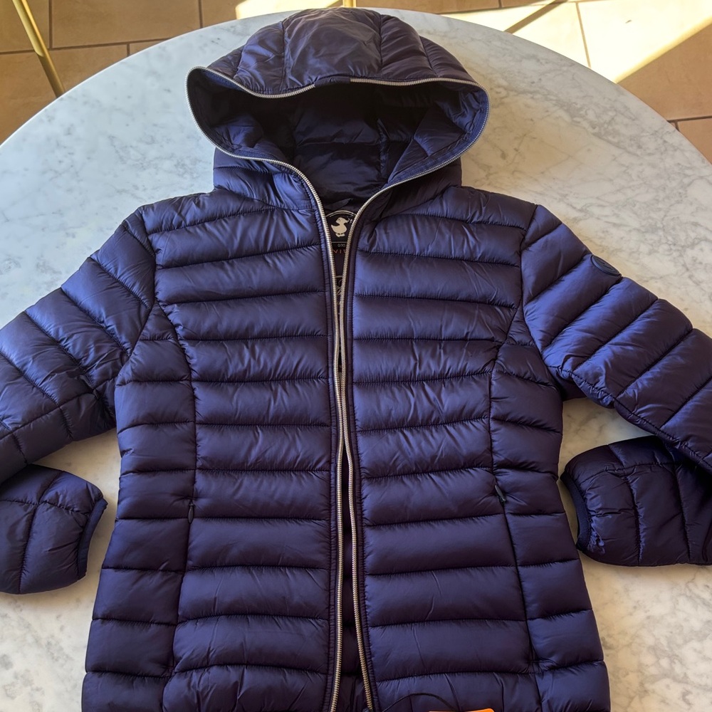 SAVE THE DUCK Navy Hooded Packable Puffer Jacket